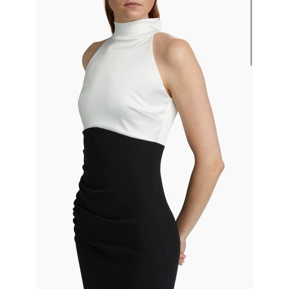 Chiara Boni La Petite Robe Gaga Two-Tone Halter Trumpet Gown US 12 $1295 - Picture 5 of 13